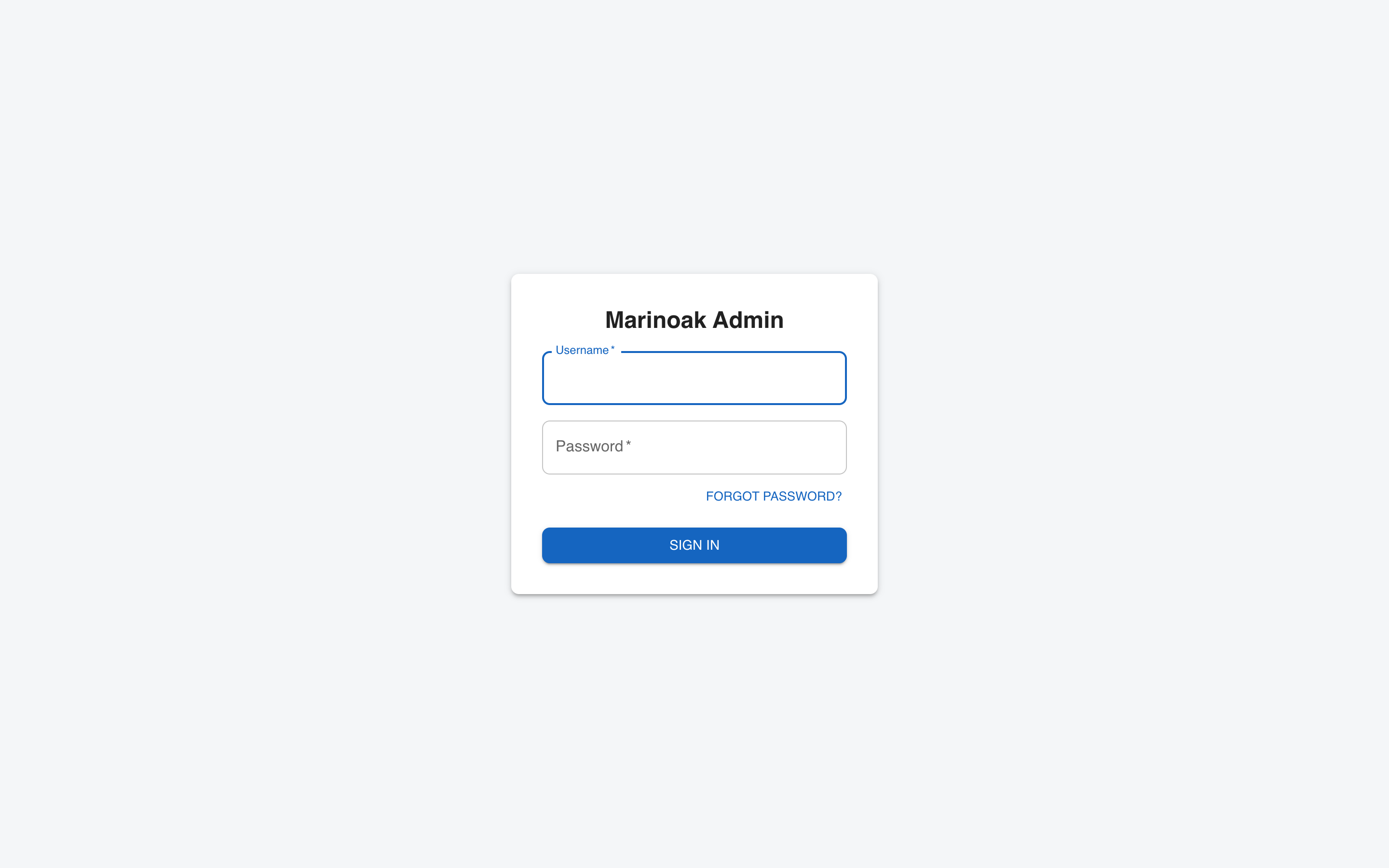 Login page